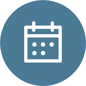 Pictogramme calendrier : organisation des visites