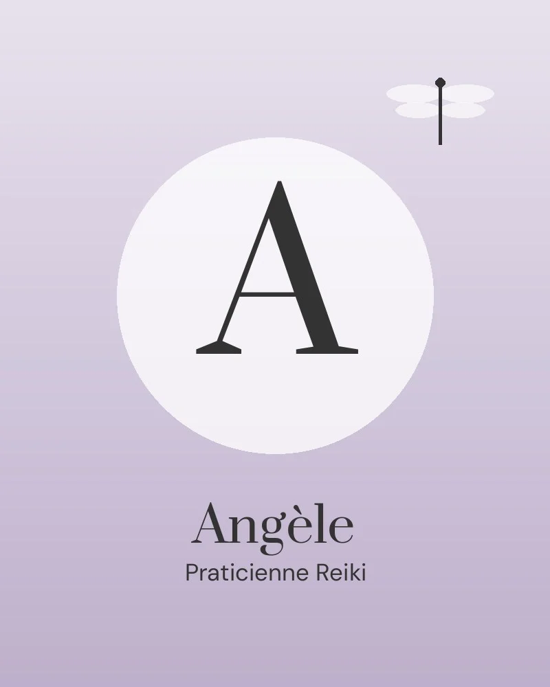 Portrait illustré d'Angèle, praticienne Reiki chez Libelula